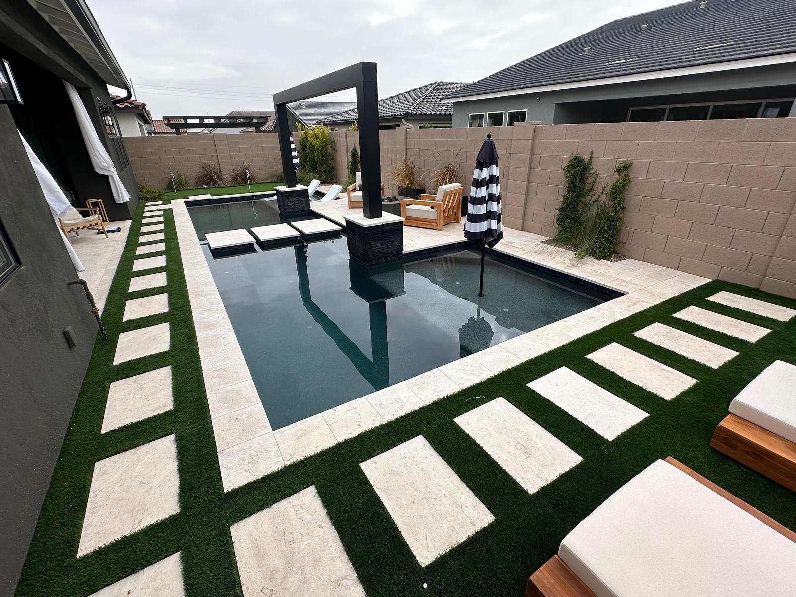 Modern pool and landscaping project