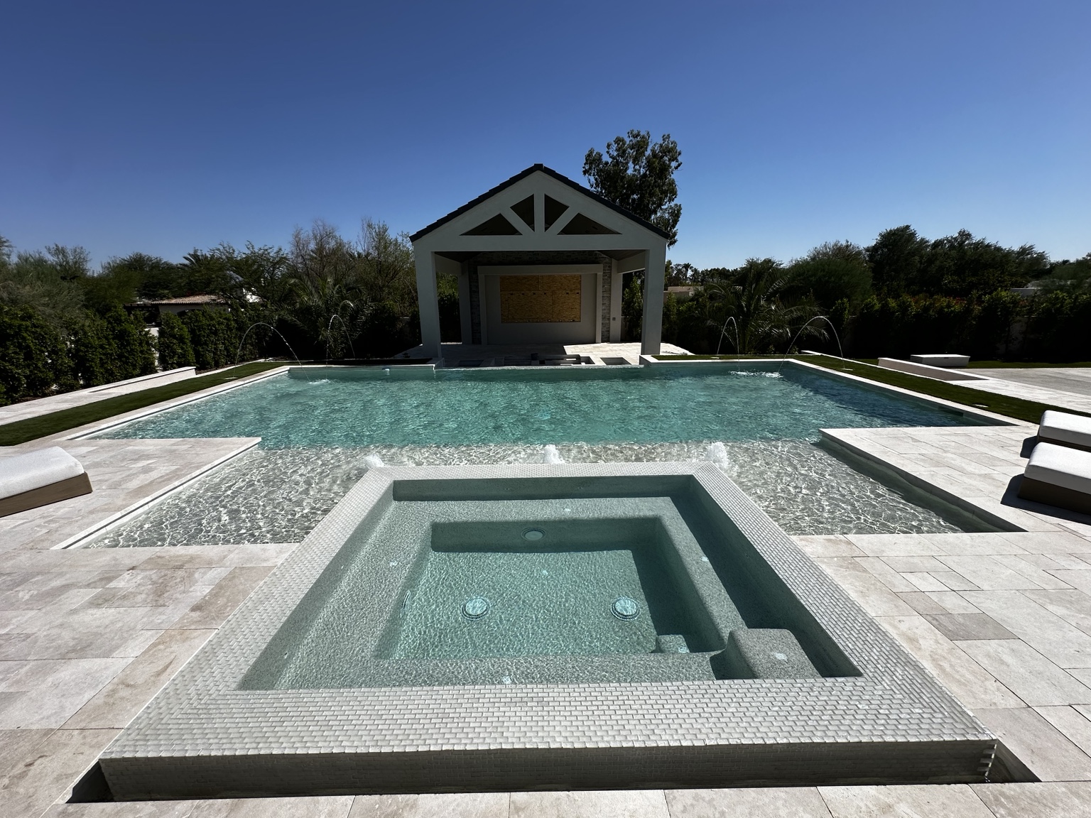Large pool with spa project
